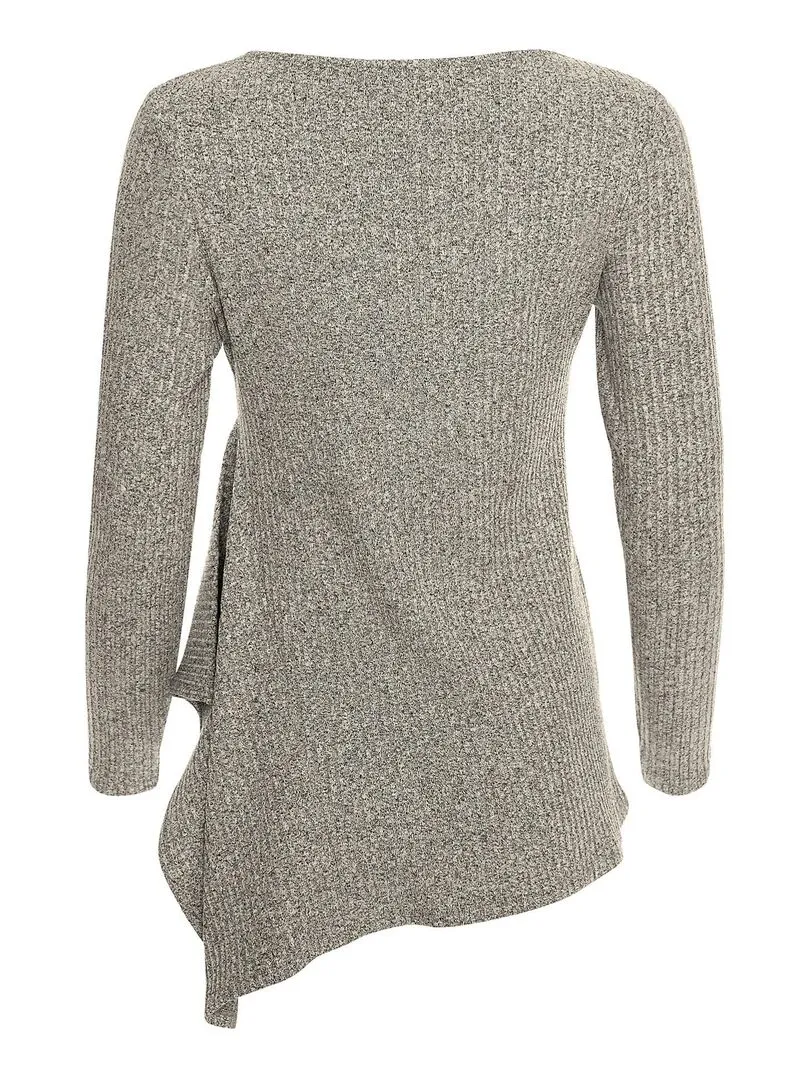 Top asymétrique manches longues Cosy - Gris