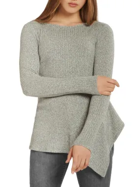 Top asymétrique manches longues Cosy - Gris