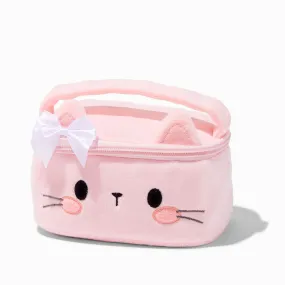 Trousse de maquillage en fausse fourrure chat rose Claire's Club