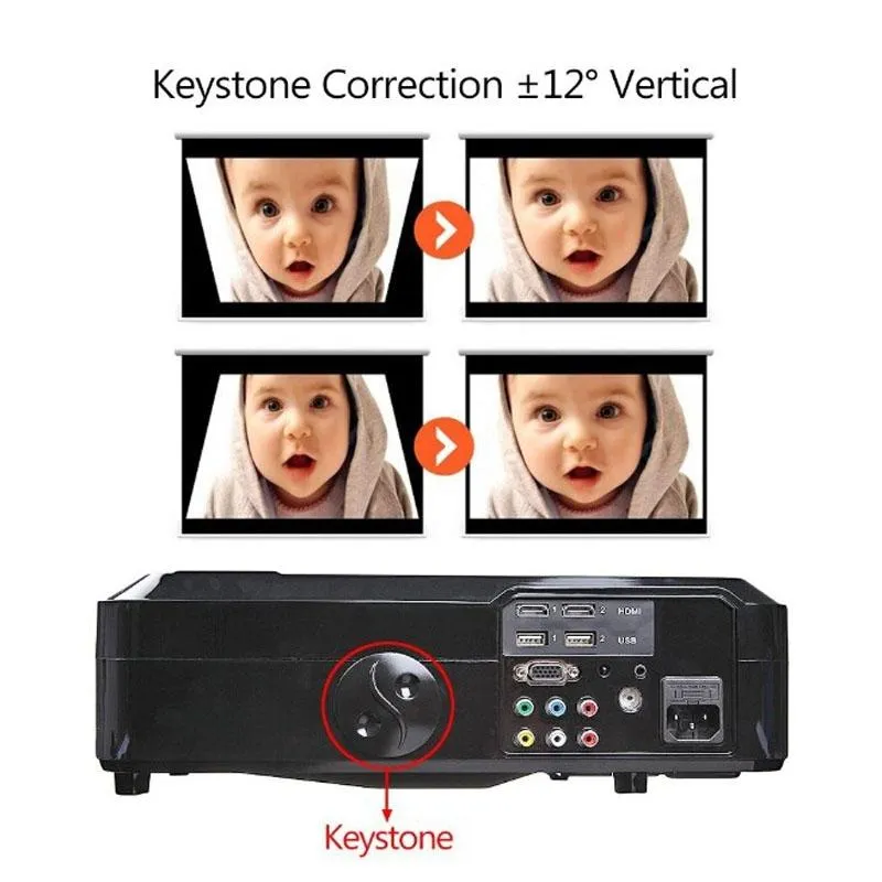 Videoprojecteur HD 1280x768 Lumens 300 Avec Télécommande HDMI VGA Noir